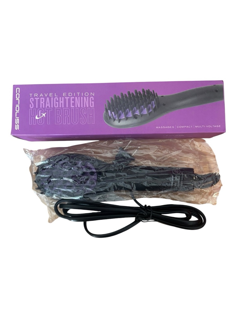 Coroliss Travel Edition Straightening Hot Brush - Purple - Picture 2 of 4